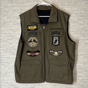 Harley-Davidson Military Green Reversible Utility Vest Tall XL (827)
